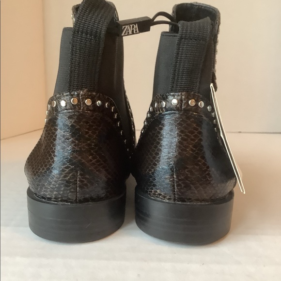 Zara Chelsea Ankle Boot Snakeskin Size 7.5 NEW - Picture 6 of 14